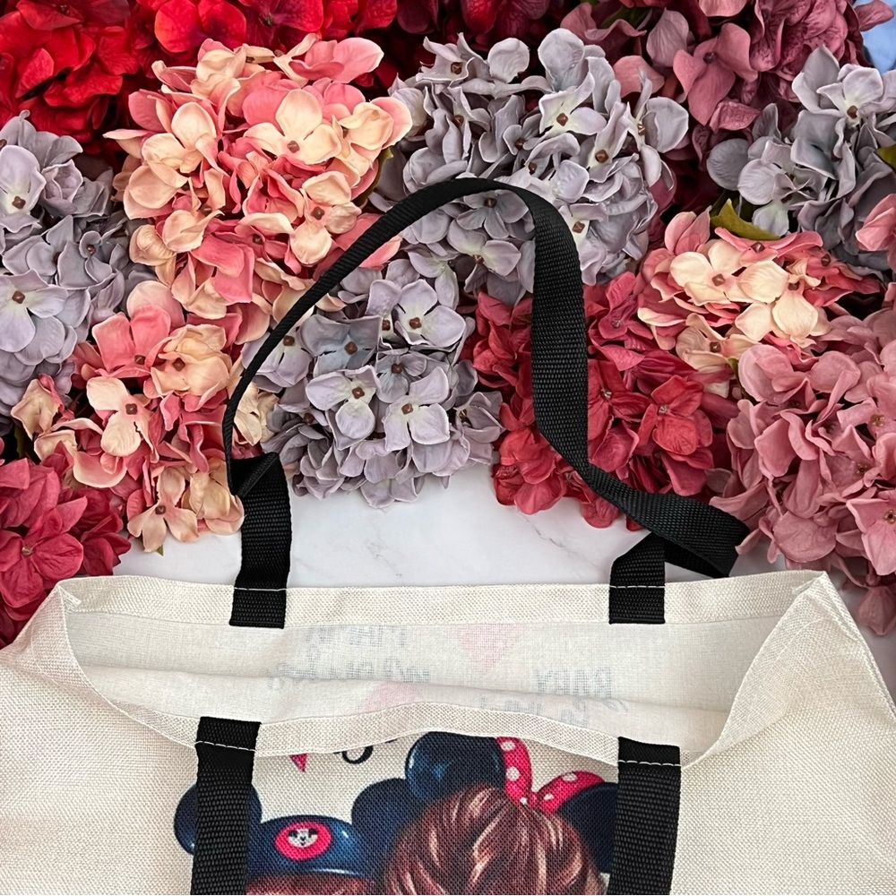 Eco-Friendly Mama Minnie Mouse with Little Baby Mouse Folding Tote Bag - Picture 11 of 15